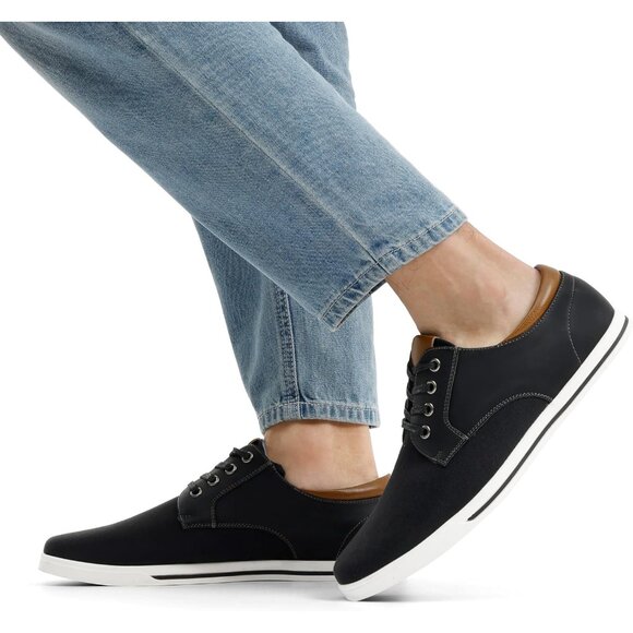 Bruno Marc Men Black Sneakers Canvas Synthetic Lace Up Comfortable Casual Shoes - Picture 7 of 10